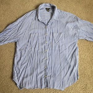 White and blue stripped Forever 21 blouse